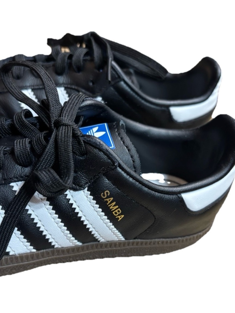 π₯ Adidas Samba Originals Kids 12.5 Black White Leather Sneakers Soccer Shoes π€ - Picture 10 of 11